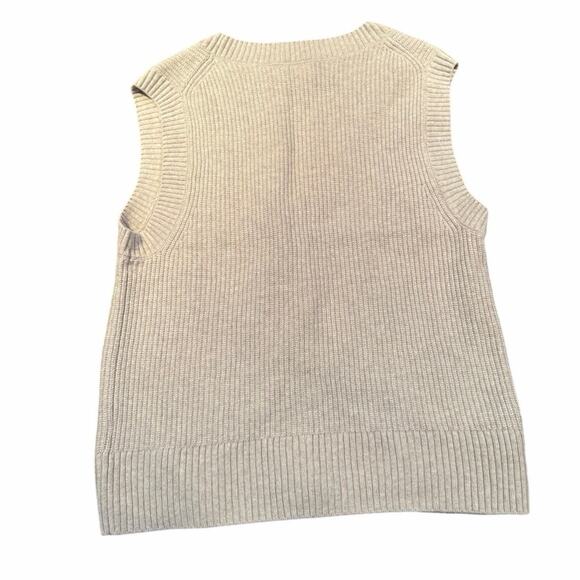 Gap Cashsoft Oatmeal Sweater Vest Cotton Blend Small Quiet Luxury - Picture 3 of 5